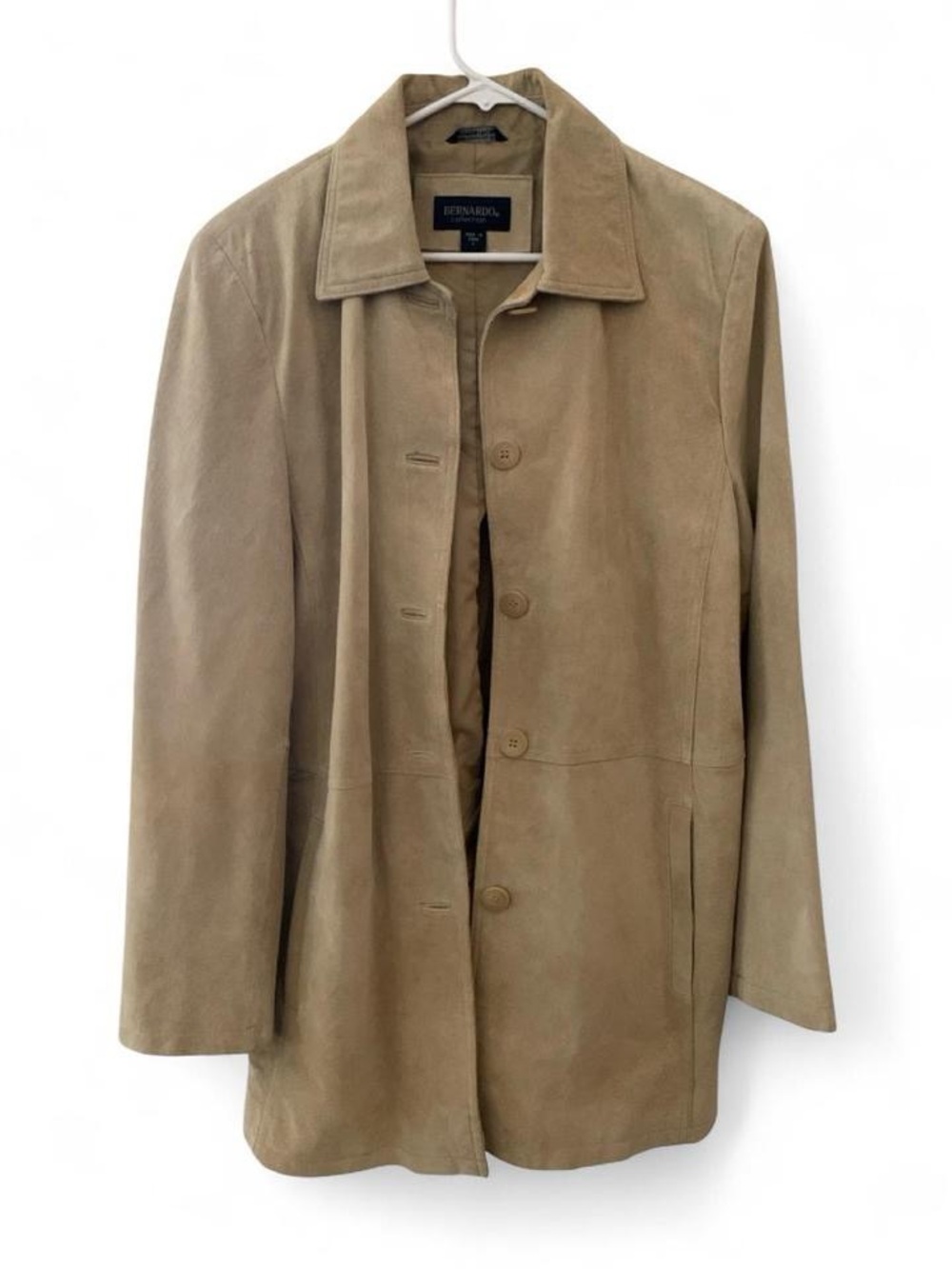 Vintage Bernardo Washable Suede Jacket Tan Y2K Genuine Leather Size Large